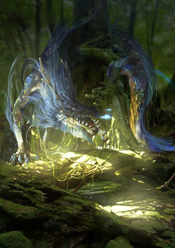 手绘蓝色对抗动物jpg设计背景_新图网 https://ixintu.com 动物 对抗 蓝色