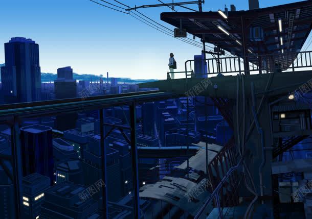 蓝色城市人物高层jpg设计背景_新图网 https://ixintu.com 人物 城市 蓝色 高层