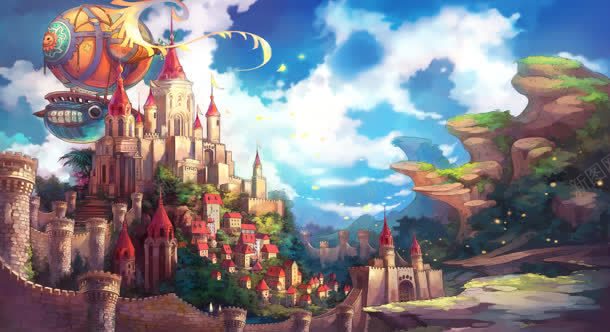 手绘卡通魔力美景jpg设计背景_新图网 https://ixintu.com 卡通 美景 魔力