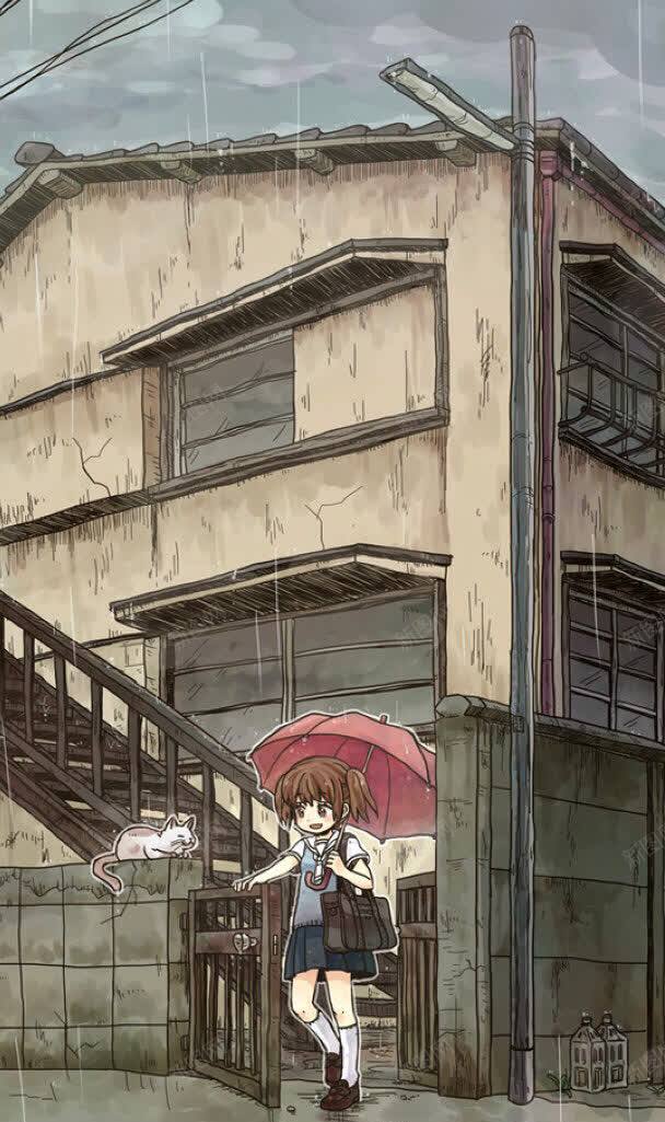 下午的房屋动漫海报背景jpg设计背景_新图网 https://ixintu.com 下午 房屋 海报 背景