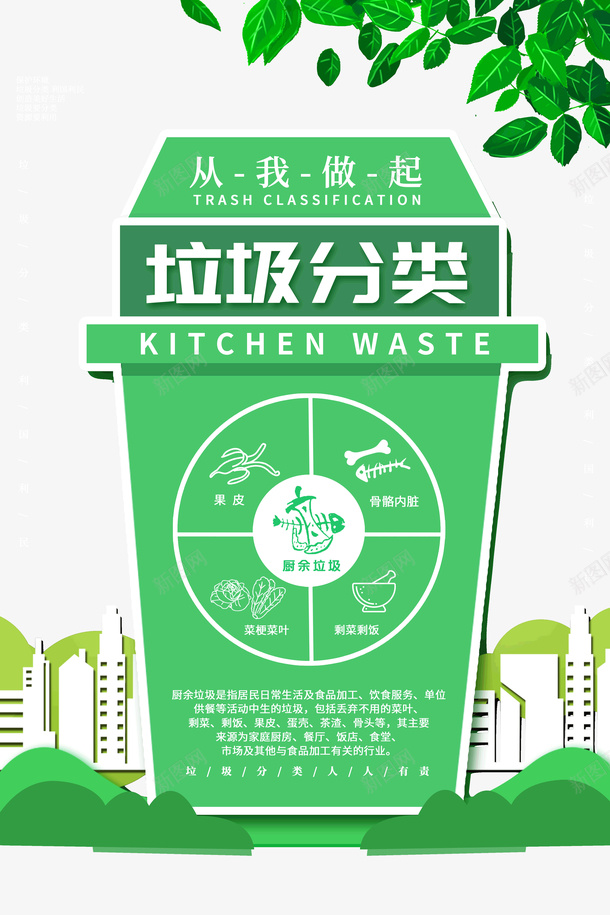 垃圾分类从我做起厨余垃圾psd免抠素材_新图网 https://ixintu.com 从我做起 厨余 垃圾 垃圾分类