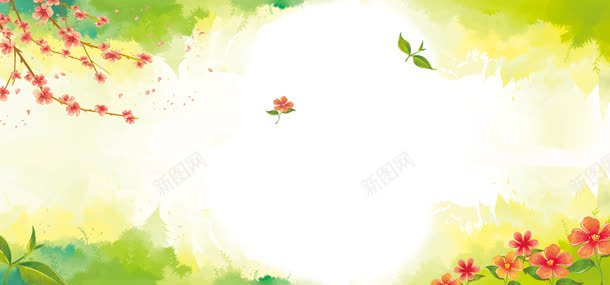 春暖花开背景jpg设计背景_新图网 https://ixintu.com 2016 展板背景 年 年会背景 春天 春暖花开 绿色 舞台 草绿