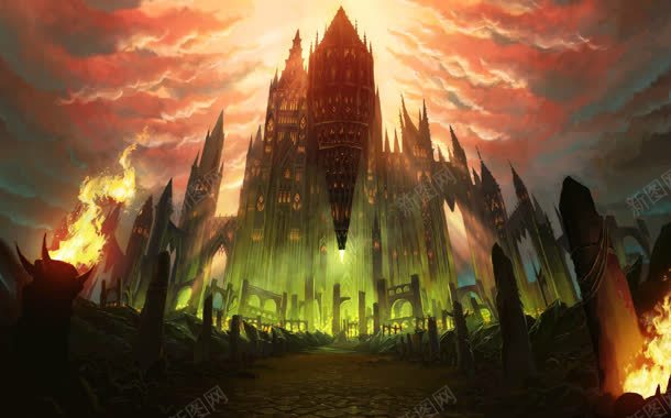 环境渲染红色天空城堡建筑jpg设计背景_新图网 https://ixintu.com 城堡 天空 建筑 渲染 环境 红色