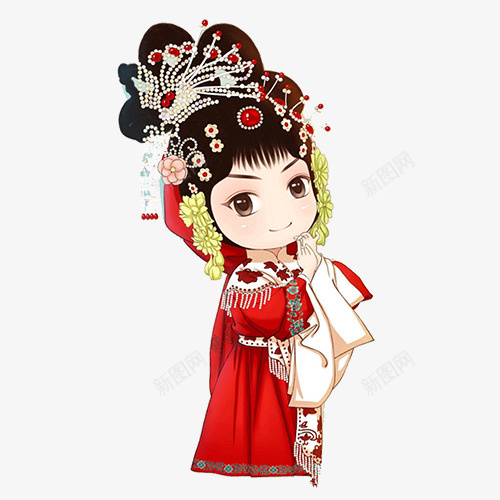 手绘卡通京剧人物女孩png免抠素材_新图网 https://ixintu.com 京剧 京剧人物造型 人物 卡通 女孩 戏服 手绘