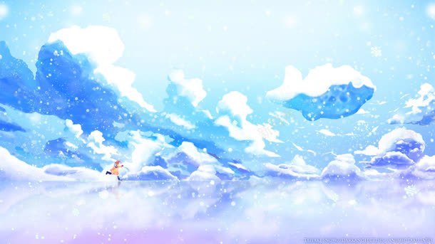 手绘卡通蓝紫色雪山jpg设计背景_新图网 https://ixintu.com 卡通 紫色 雪山