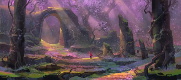 唯美梦幻童话森林jpg设计背景_新图网 https://ixintu.com 梦幻 森林 童话