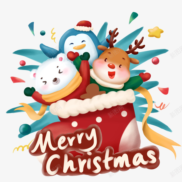 圣诞节雪人小鹿节日png免抠素材_新图网 https://ixintu.com 圣诞节 圣诞节素材 小鹿 雪人