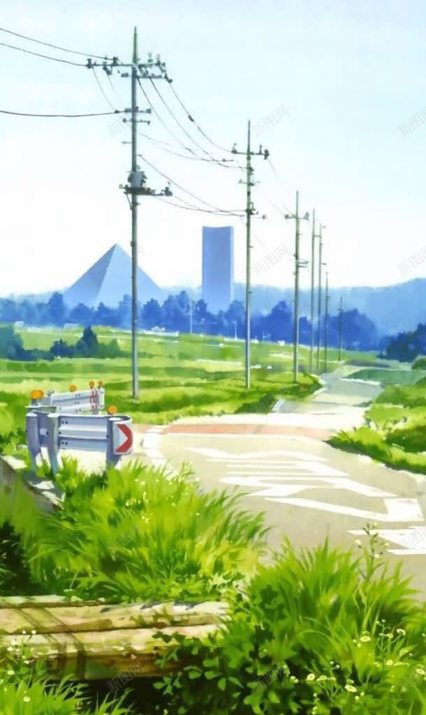 手绘唯美田园风景jpg设计背景_新图网 https://ixintu.com 田园 风景