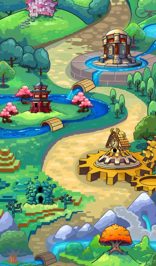 卡通游戏绿色场景jpg设计背景_新图网 https://ixintu.com 卡通 场景 游戏 绿色