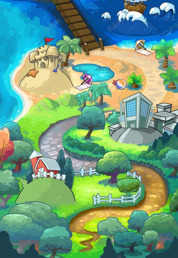 卡通游戏绿色场景jpg设计背景_新图网 https://ixintu.com 卡通 场景 游戏 绿色