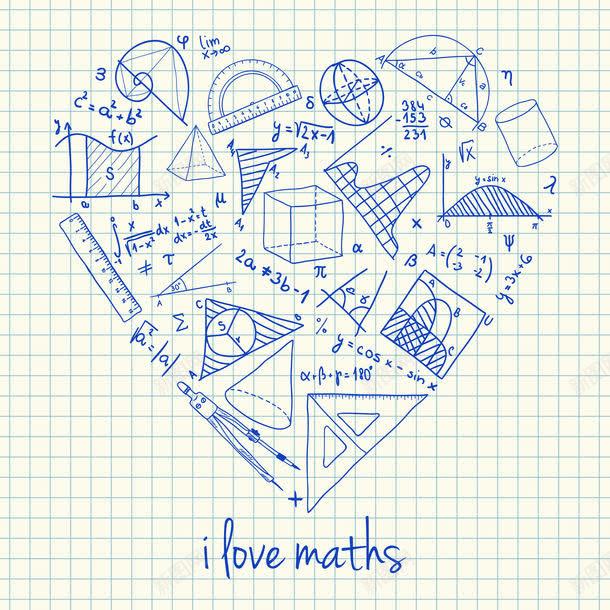 爱心数学背景背景图片-素材7nnkkujaq-新图网