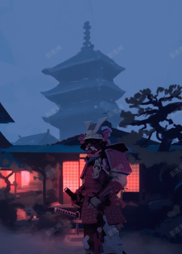 日本宫殿武士大屏jpg设计背景_新图网 https://ixintu.com 宫殿 日本 武士