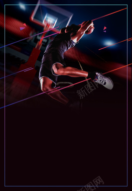 黑色大气篮球比赛宣传海报背景背景