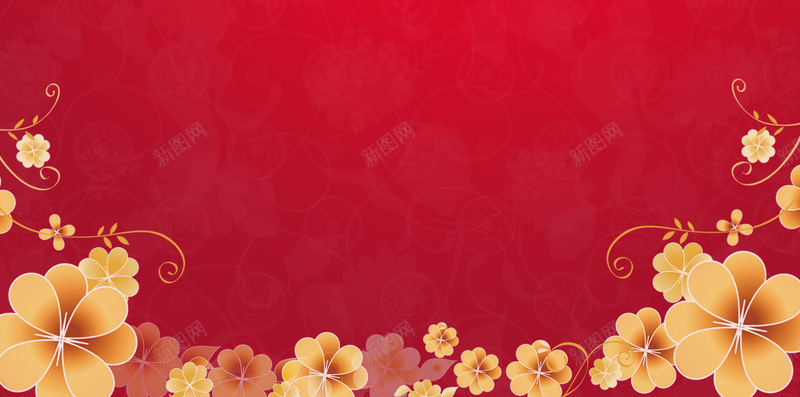 红色花纹金色花纹边框H5背景psd设计背景_新图网 https://ixintu.com H5 H5背景 几何 开心 扁平 渐变 红色 红色花纹金色花纹边框H5背景 花 花朵 花边 花边框 边框 金色