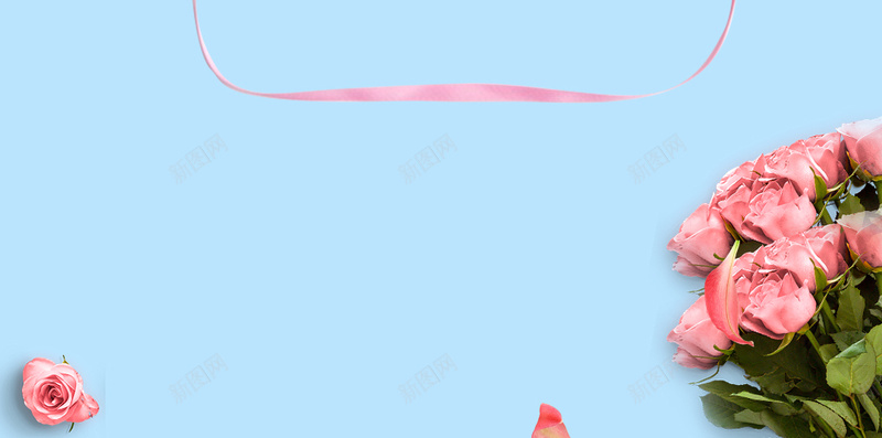 花清新文艺边框背景psd设计背景_新图网 https://ixintu.com 排版 文艺 清新 玫瑰 粉色 编花 背景 花朵