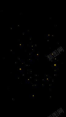 闪烁的金色小星星黑色背景PSD分层H5背背景