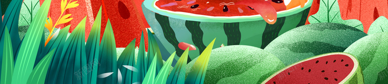 夏季西瓜汁创意背景图psd设计背景_新图网 https://ixintu.com 人物 创意手机壁纸 创意背景图 夏天 大暑 节气 藤蔓 西瓜 西瓜山 跳水