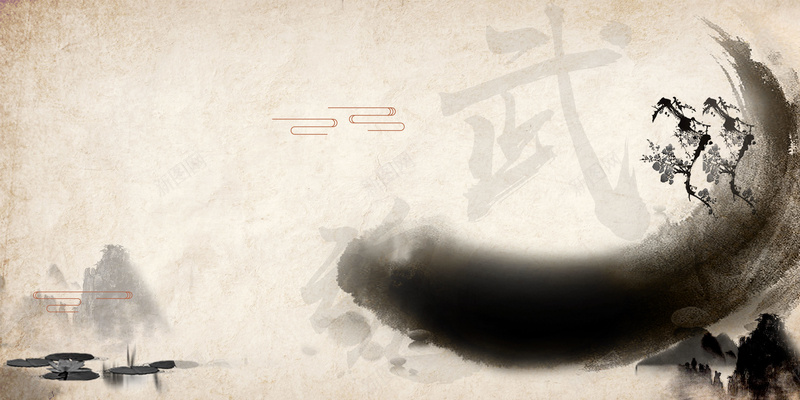 中国风功夫广告海报背景jpg设计背景_新图网 https://ixintu.com 人物剪影 功夫 天坛 广告设计 武术背景 矢量 红色背景 跆拳道 黑色