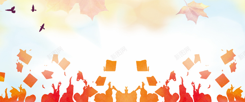 校园毕业季人物简约文艺橙色背景psd设计背景_新图网 https://ixintu.com 人物剪影 倒计时 冲刺高考 学生 小清新 广告 文艺 校园 素材 背景 设计