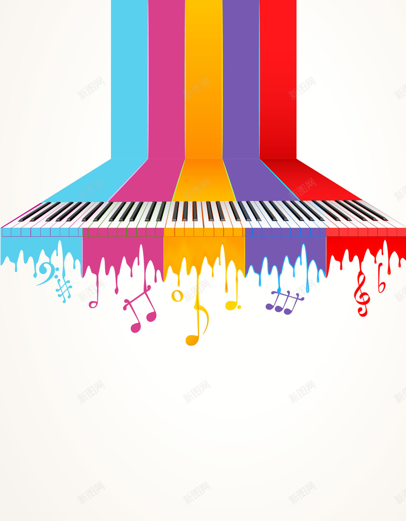 矢量音乐教育宣传海报背景ai设计背景_新图网 https://ixintu.com 乐器 儿童教育 卡通 彩色 手绘 教育 早教 童趣 钢琴 音乐 音乐教育 音乐海报 音符 黑白琴键 矢量图