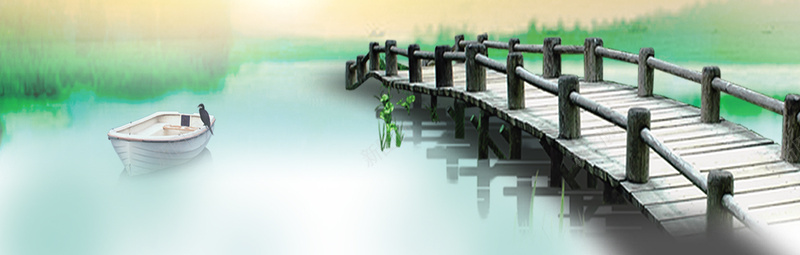 蓝色山水公园风景背景图psd设计背景_新图网 https://ixintu.com 小清新 幸福 文艺 简约 蓝色树叶桥