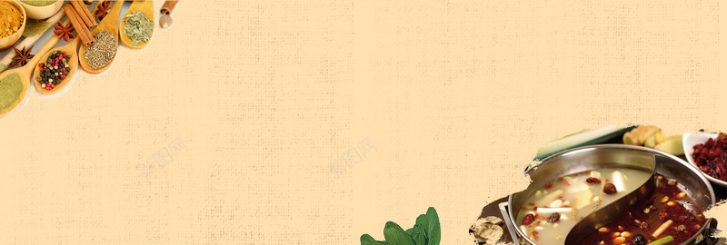 冬季火锅美食简约bannerjpg设计背景_新图网 https://ixintu.com 冬季美食 吃货来啦 棕色 火锅调料 简约 美味 美食 美食促销 零食 鸳鸯锅底