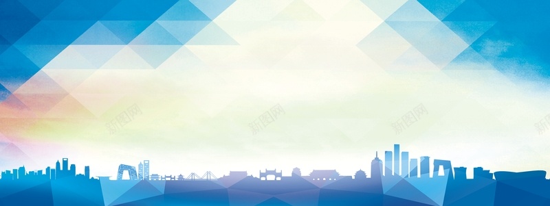 蓝色扁平化背景cdr设计背景_新图网 https://ixintu.com 会议 几何 建筑 扁平 扁平化 渐变 渐变温暖 背景墙 蓝色