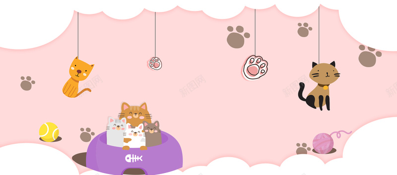 宠物卡通手绘海报bannerpsd设计背景_新图网 https://ixintu.com 半价 卡通 可爱 宠物 宠物店铺 宠物用品 手绘 海 满减 狗粮 猫狗 猫粮 萌宠 钜惠 限时