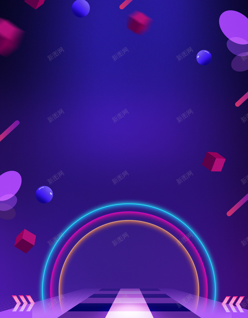 双十一光感背景图psd设计背景_新图网 https://ixintu.com 光线 几何元素 双11 双十一 漂浮元素 舞台