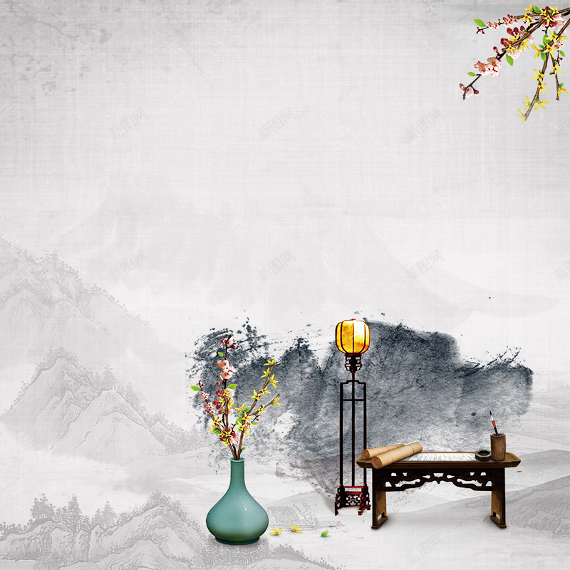 中国风水墨中式家具PSD分层主图psd设计背景_新图网 https://ixintu.com 中国风 中国风背景 中式家具 主图 养生 古典背景 毛笔 水墨背景 淘宝 直通车 阿胶糕
