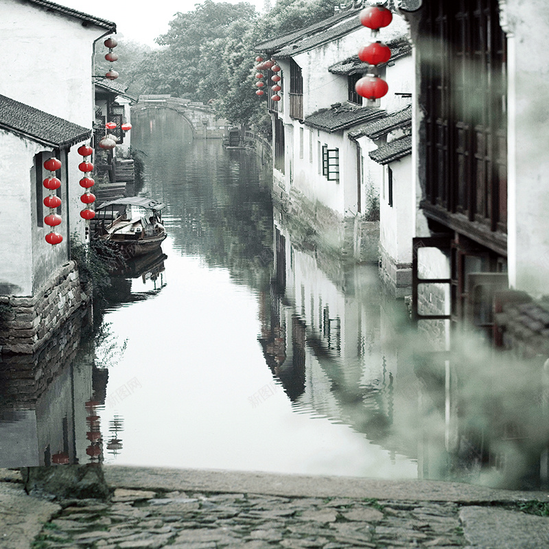 大气传统中国风背景jpg设计背景_新图网 https://ixintu.com 中国风 主图 传统 大气 小清新 建筑 文艺 江南水乡 简约