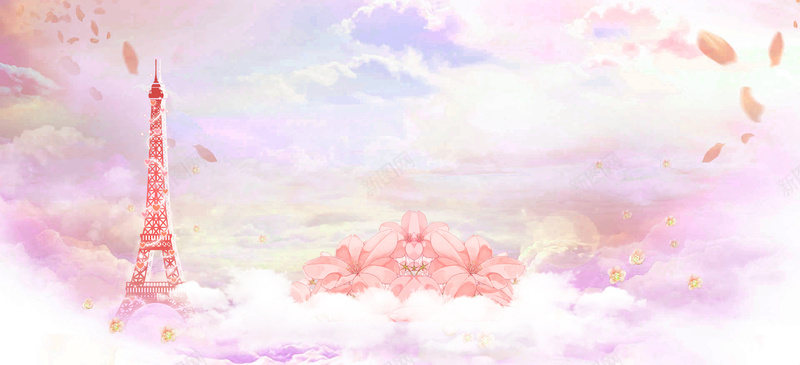 38妇女节梦幻云彩塔文艺粉色bannerpsd设计背景_新图网 https://ixintu.com 38妇女节 云层 塔 妇女节 小清新 广告 文艺 梦幻 浪漫 简约 素材 绚丽 背景 蓝天 设计