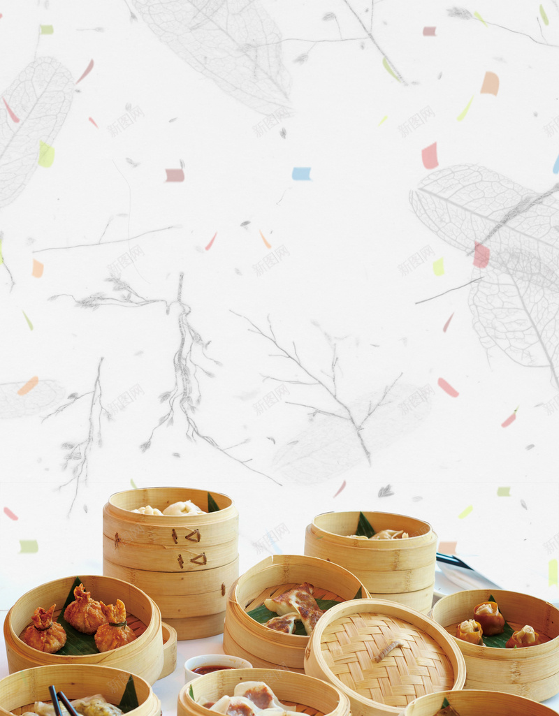 中国风简约早餐早茶美食海报psd设计背景_新图网 https://ixintu.com 中国风 各地风味 小吃 早茶 早餐 特色美食 美食 舌尖上的美食