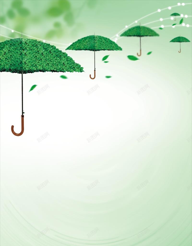 小清新绿色伞背景cdr设计背景_新图网 https://ixintu.com 伞 小清新 文艺 简约 绿色