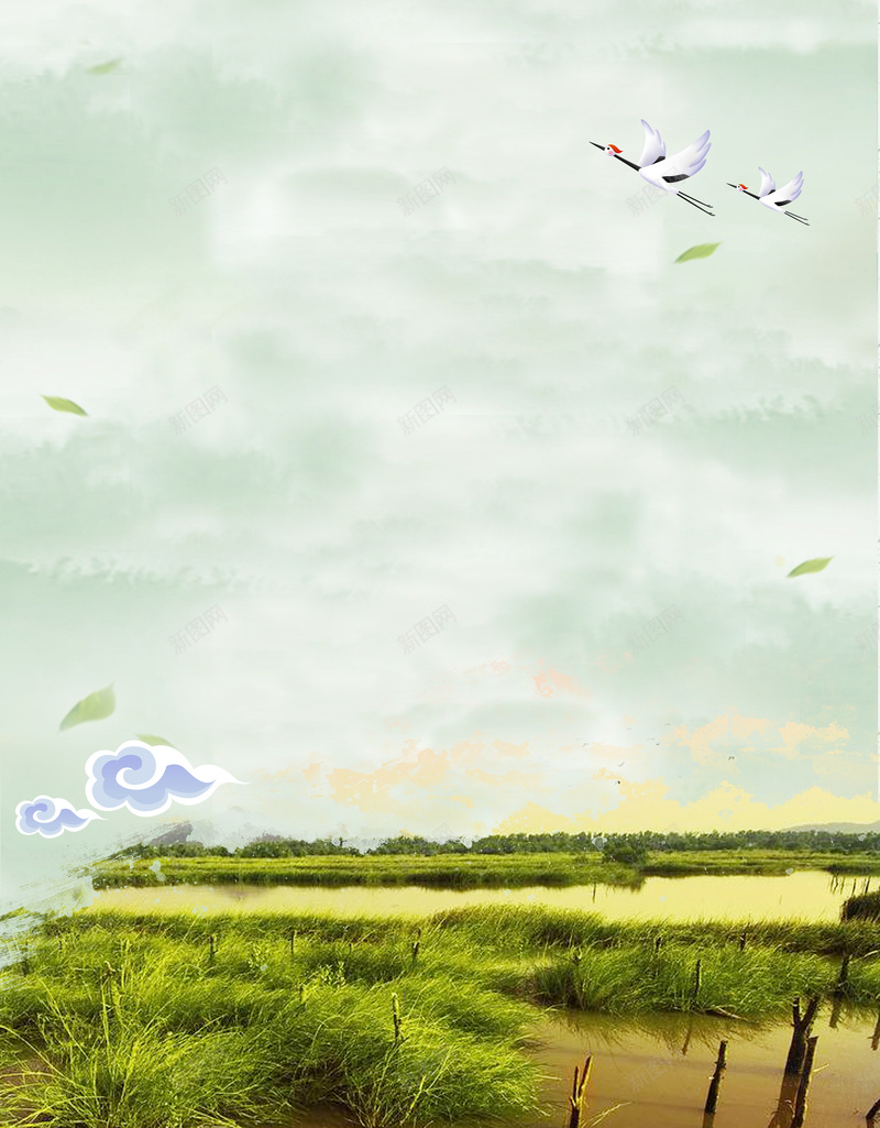 绿色简约世界湿地日宣传海报psd高清背景_新图网 https://ixintu.com 世界湿地日 保护环境 保护生态 全球湿地日 公益 湿地节 环境宣传 简约 绿色