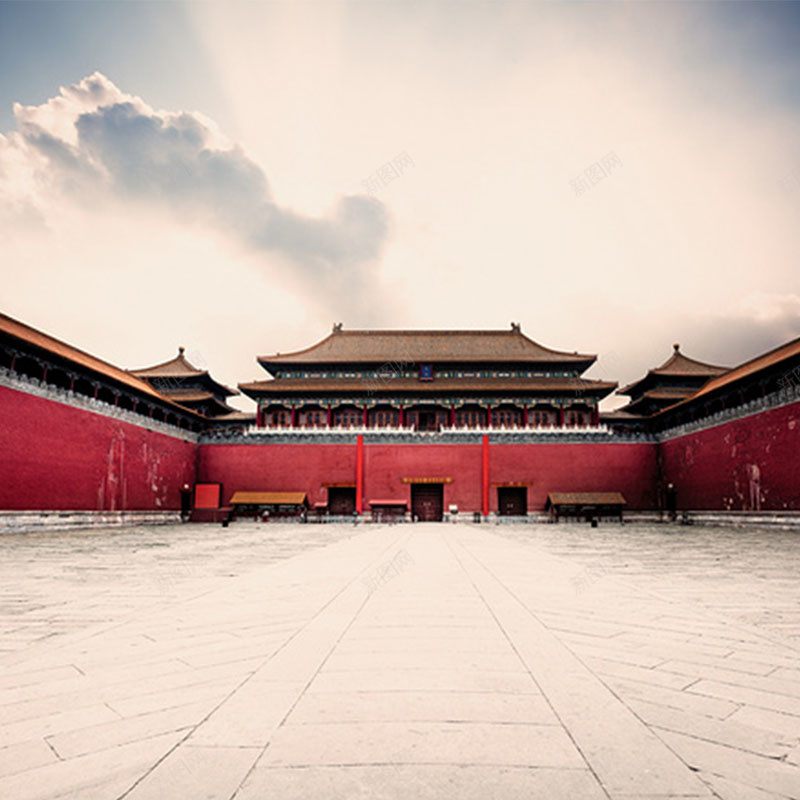 中国风故宫背景图jpg设计背景_新图网 https://ixintu.com 中国风 主图 传统 古典 古建筑 红色