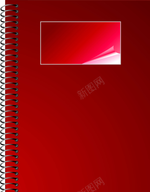 红色笔记本书本纸质封面学习文具背景矢量图背景