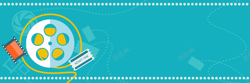 电影院扁平几何蓝色banner矢量图ai设计背景_新图网 https://ixintu.com banner 几何 几何扁平 扁平 扁平几何 扁平蓝色 电影 电影院 蓝色 矢量图