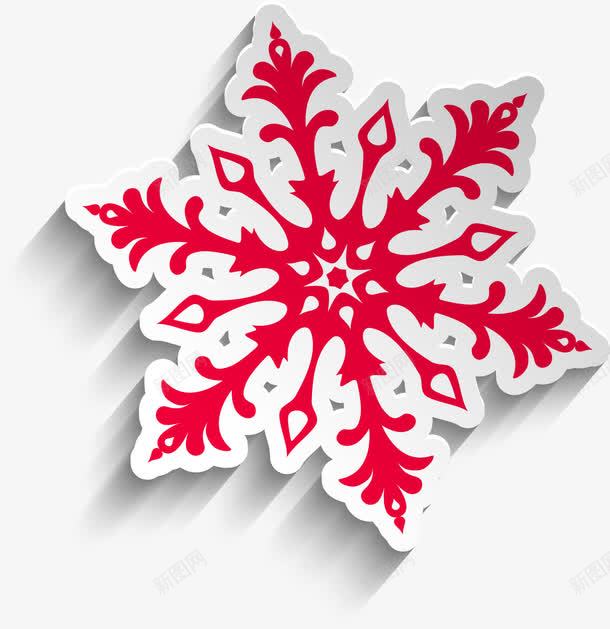 圣诞节红色雪花片png免抠素材_新图网 https://ixintu.com 冬天 冬日 圣诞快乐 圣诞节 落雪 雪花片 飘雪