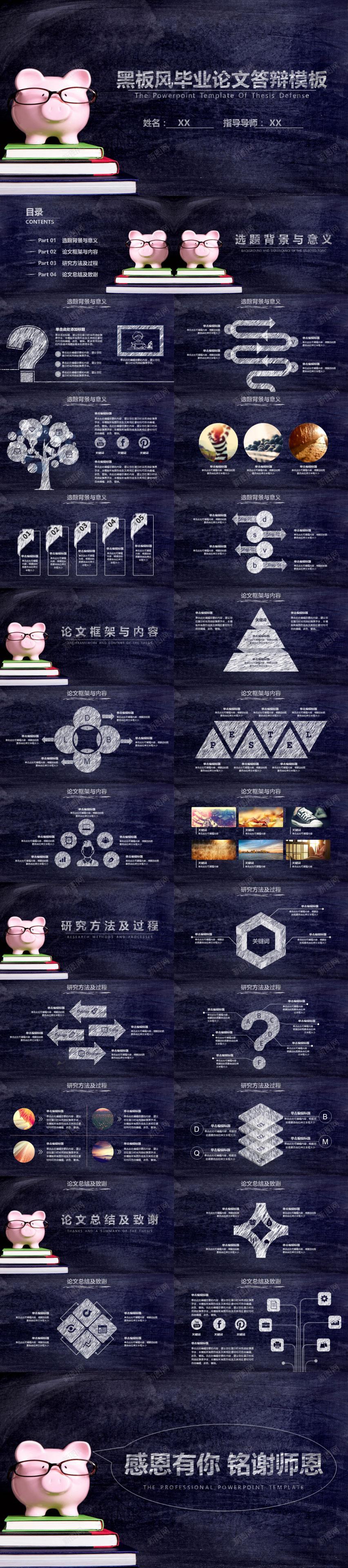 黑板风毕业论文答辩PPT模板PPT模板_新图网 https://ixintu.com 模板 毕业论文 答辩 黑板