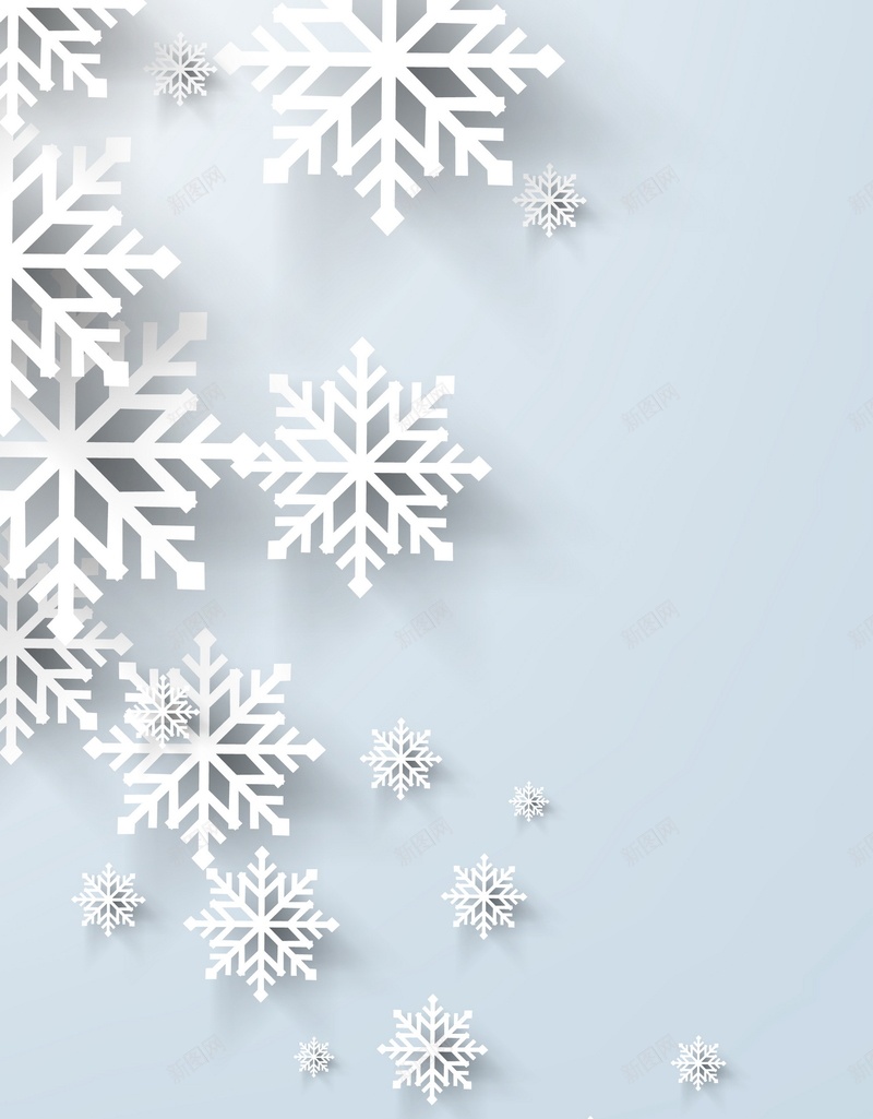 雪花矢量图ai设计背景_新图网 https://ixintu.com 下雪 冬天 雪花 飘雪 矢量图