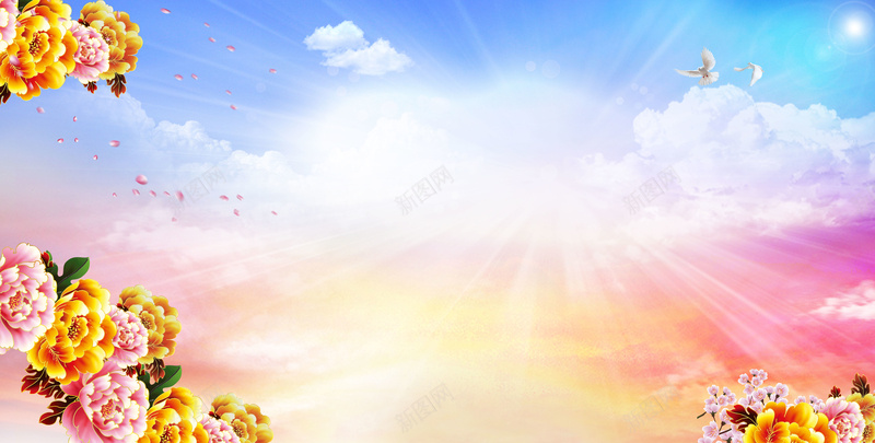 金色牡丹炫彩背景psd设计背景_新图网 https://ixintu.com 彩色背景 炫彩背景 牡丹花背景 色彩背景