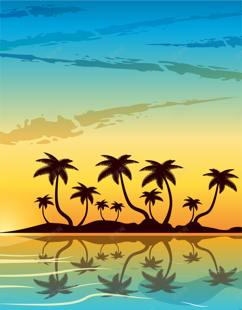 夏天海边旅游促销背景矢量图ai设计背景_新图网 https://ixintu.com 云朵 夏天 夏季 天空 太阳 季节 小清新 海水 海洋 海滩 海边 清新 白云 蓝天 阳光 矢量图