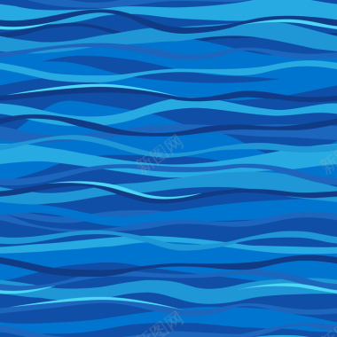 动感海浪条纹波浪蓝色背景矢量图背景