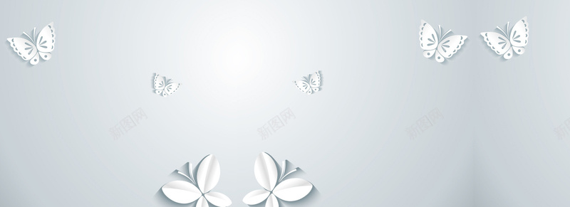 淡雅蝴蝶灰白色淘宝海报背景bannerpsd设计背景_新图网 https://ixintu.com 唯美 天猫 小清新 文艺 梦幻 海报 淘宝 淡雅 渐变 灰白色 电商 简约 背景 蝴蝶 质感