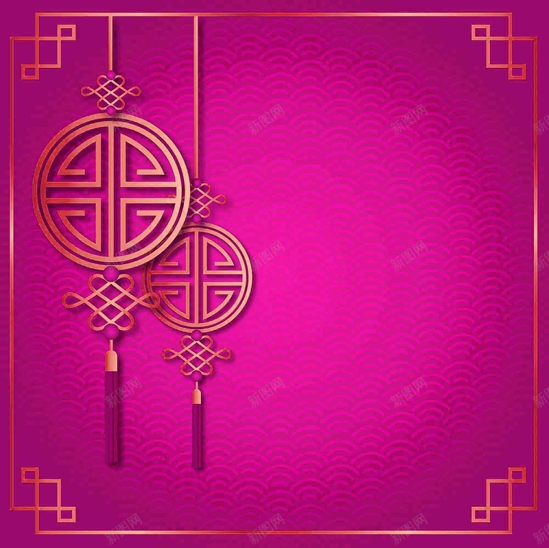中式春节剪纸喜气过年灯笼中国结海报背景矢量图ai高清背景_新图网 https://ixintu.com 中国结 中式 剪纸 喜气 新年图片 春节 春节剪纸 海报 灯笼 紫红 背景 花边花纹 过年 高贵 矢量图
