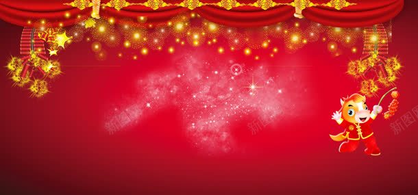 春节背景jpg设计背景_新图网 https://ixintu.com 喜庆背景 四射 烟花 爆竹 红色 红色背景 舞台背景 金光 金边 闪光 雪花底纹