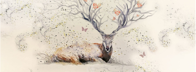 麋鹿森林欧式背景墙北欧装饰画现代简约装饰背景