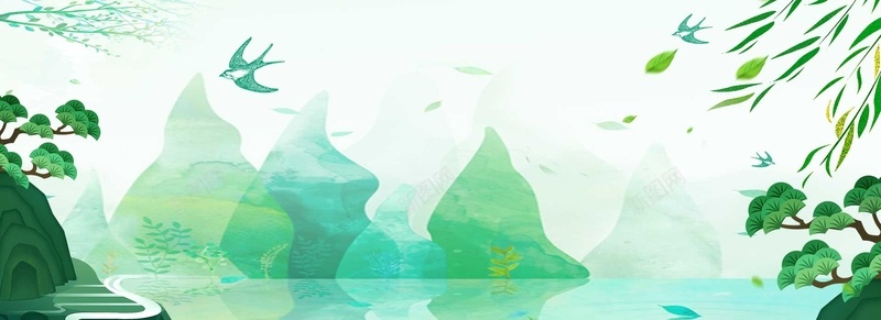 春天春分清明背景bannerpsd设计背景_新图网 https://ixintu.com 初春焕彩 春分 春天 清明 背景banner