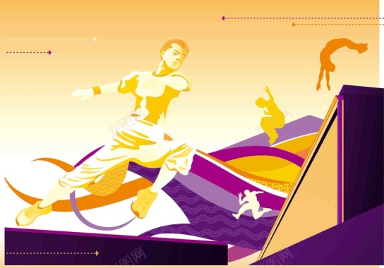 美式体育运动员比赛奥运宣传画册海报背景矢量图背景